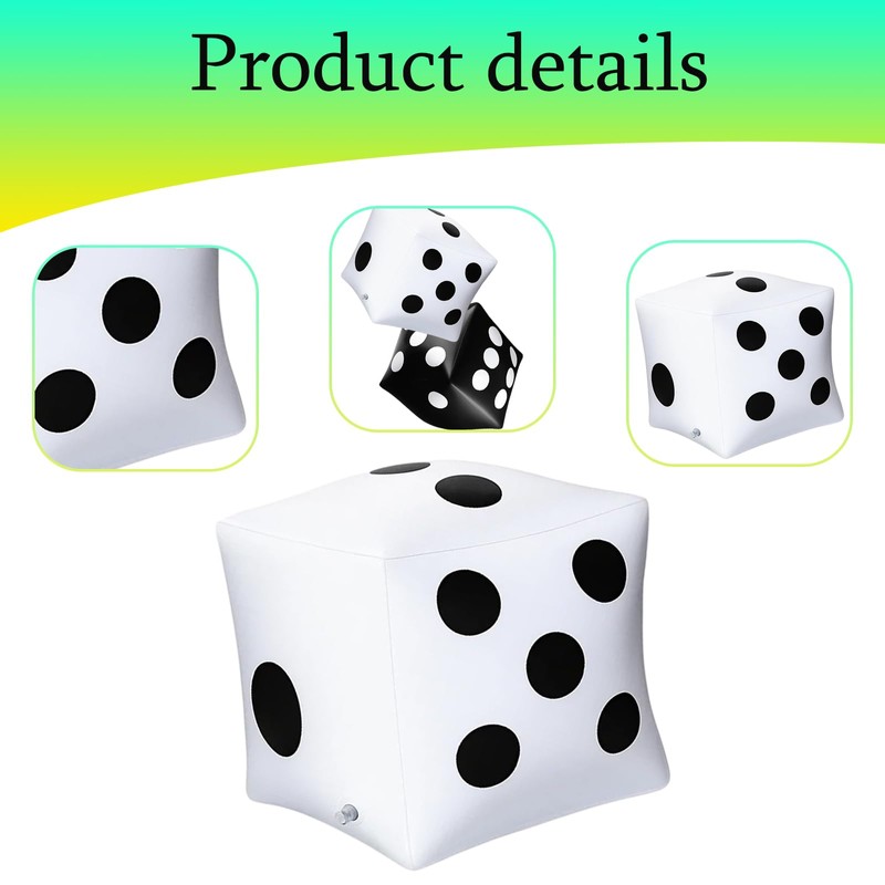 BaiDekun Pack of 2 Inflatable Dice Toys, 30 cm Giant