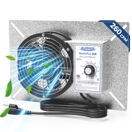 ALORAIR 260CFM Crawl Space Ventilator Fan, 6.7 Inch Basement Vent Fan with Humidistat & Thermostat, IP-55 Rated Isolation Mesh for Crawlspace, Garage, Attic, Exhaust