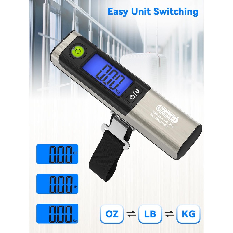 Luggage Scale, Dr.meter Digital Weight Scale with Tape Ruler, Portable