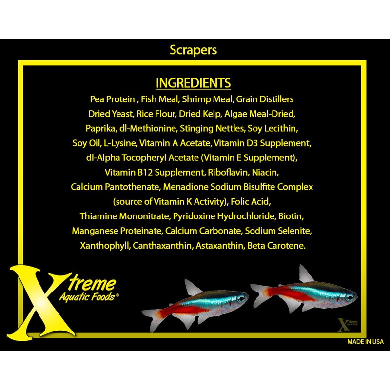 Xtreme Scrapers Wafers - Premium 14mm Fast-Sinking Fish Food –