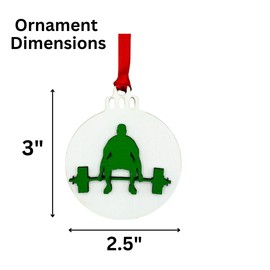 Weightlifting Christmas Tree Ornament 4 Piece Set, Includes 4 Different Wooden Weightlifting Style Ornaments, Weightlifting Gift, Fitness Ornament (All Male Lifter 4 Pack)