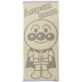 Anpanman Jacquard Towel Big Anpanman Approx. 13.4 x 29.5 inches (34 x 75 cm), Yellow A-90487-31-Y