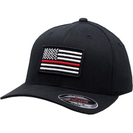 American Flag Red Line Flex Fit Hat-10550-10552 (S/M)