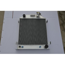 3 row Aluminum Radiator Cooler Cooling Coolant For 1932 Ford Chopped Hot Rod W / 1932-1939 Model A Chevy 350 V8 Engine 17"High Low-Boy