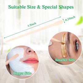PEAKTREND 200Pcs Wooden Wax Sticks Wood Waxing Spatulas Craft Applicators Hair Removal for Body Legs Facial Eyebrow Lip Nose Brow Facial Smooth, Skin-Spa Home Usage