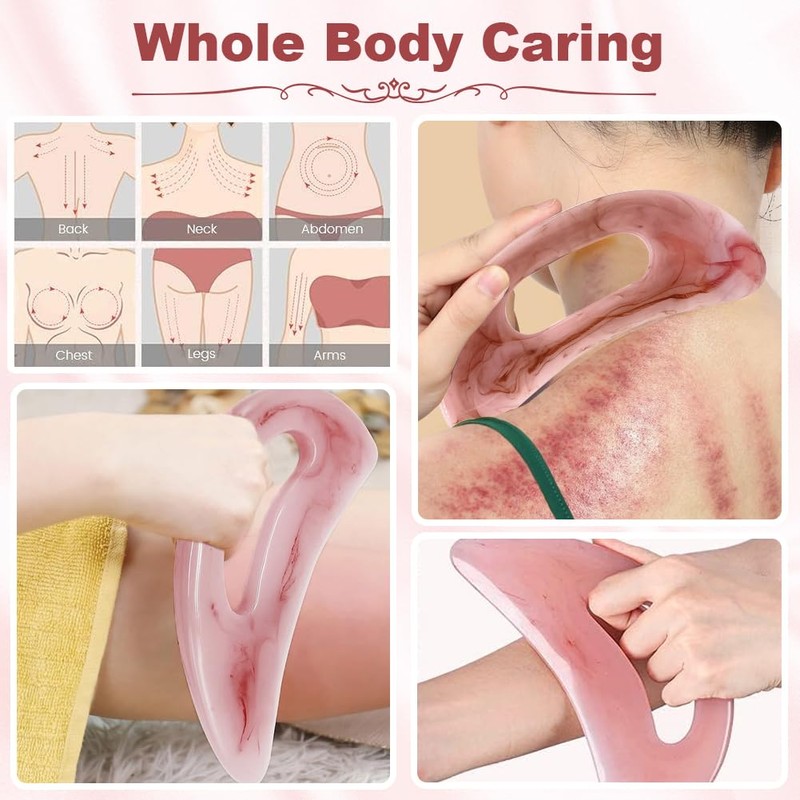 Gua Sha Set, 2pcs Large Gua Sha Massager with Handle