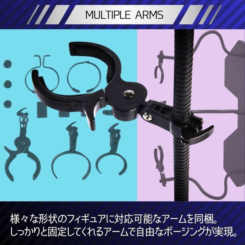 Solvanta Figure Stand, Compatible with 1/6 Scale, Black Base, Plastic