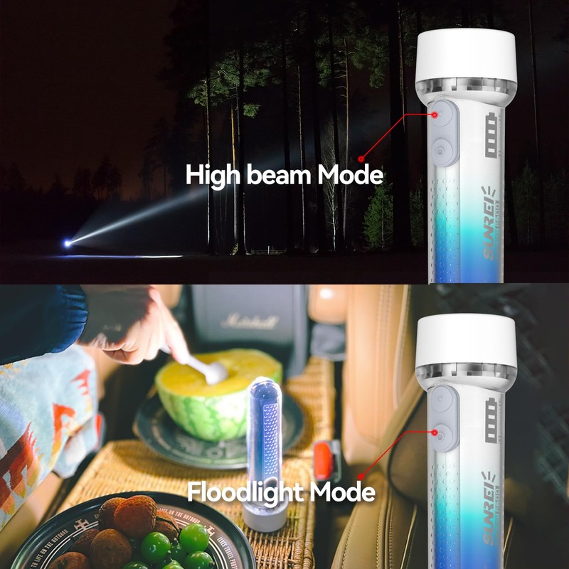 Sunrei 1000 Lumen RGB Flashlight, Super Bright LED Flash Light