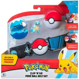 Pokémon Pokéball Strap Clip 'n' Go with Squirtle Figure and 2 Original Pokeballs