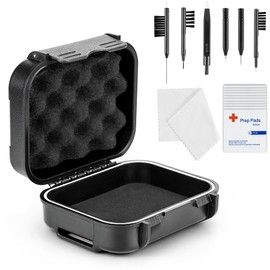 Phirunty 18 Pieces Set High Seal Waterproof Hearing Aid Case with Extractable Sponge, Drop-Proof, Shock-Proof and Crush-Proof Storage Box