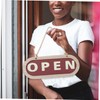 Ipetboom Rustic Hanging Plaque Double Sided Open Closed Sign for