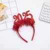 Red 2025 New Year Headband Glitter 2025 Hairband Foil Strips