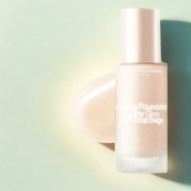 Anjumain The Face Shop Ink Lasting Foundation Healthy Glow, C201 True Beige, 1 piece / 더페이스샵 잉크래스팅 파운데이션 헬시글로우, C201 트루베이지, 1개