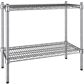 PRO&Family 14" x 30" NSF Chrome 2 Wire Shelf Kit 27" Posts.