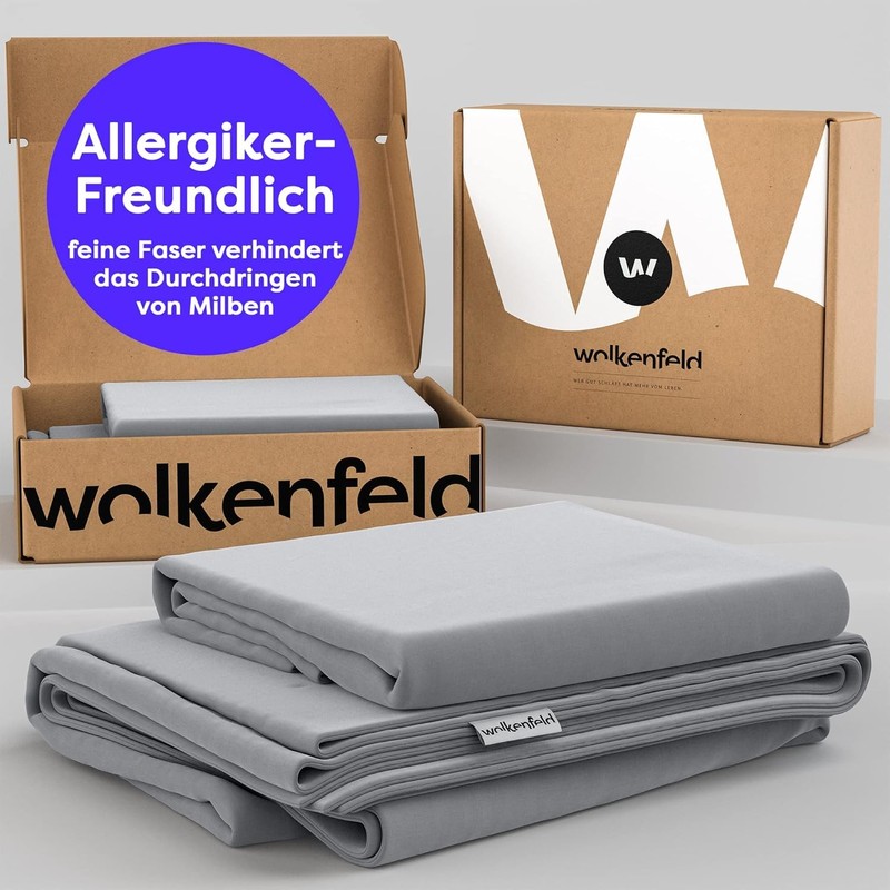 Wolkenfeld Cushion Cover 40 x 80 cm, Light Grey -