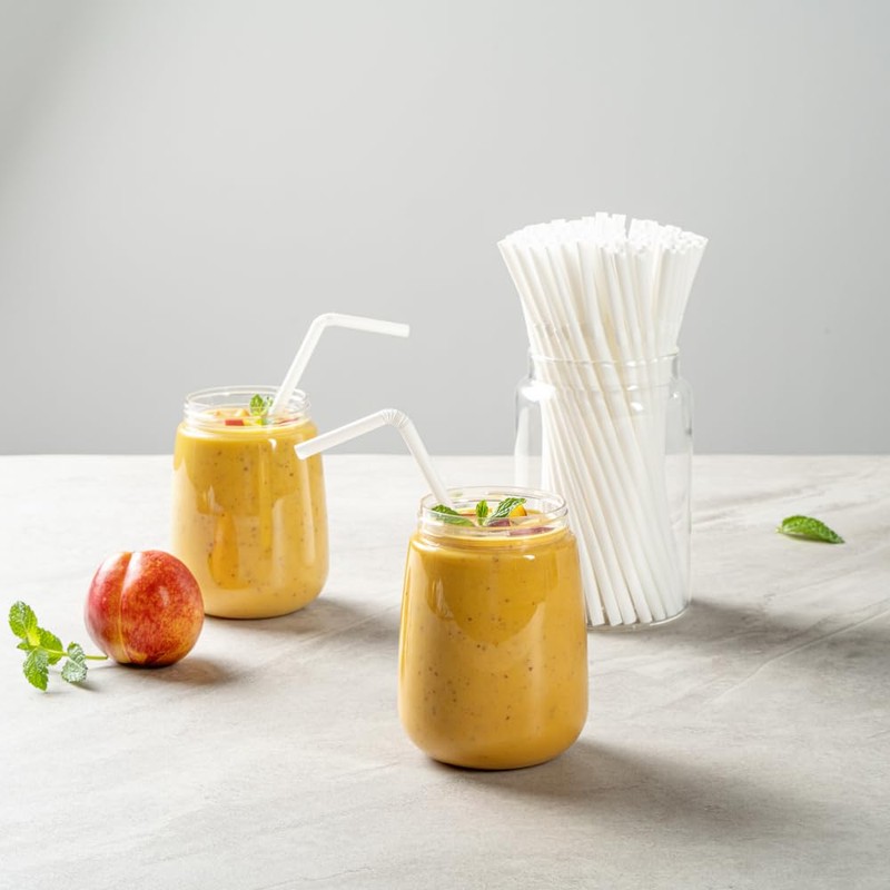 Restaurantware Basic Nature 8.3 Inch Disposable Straws 100 Sustainable Straws