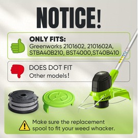 Eventronic 14 Pack Replacement Spool for Greenworks Weed Eater, 0.065" 18ft Dual Line String Trimmer Line Spool(2900719) Compatible with Greenworks Cordless Trimmer(12 Line Spools+2 Cap)