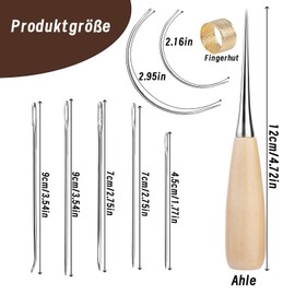 273 Yards Waxed Sewing Thread Sewing Kit Including Sewing Thread Awl, Needles, Thimble, Sewing Pad Repair Kit for Leather Crafts, Carpet, Sofa, Sailing Seat, Shoes, Sewing and Repairing (Dark Brown)