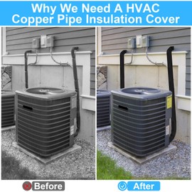 3 Layers HVAC Copper Pipe Insulation Cover, 600D Oxford 72x10.2 Inch Ac Line Pipe Insulation Wrap Outdoor, Waterproof Copper Line Insulation Sleeve for Central Air Conditioning Mini Splits