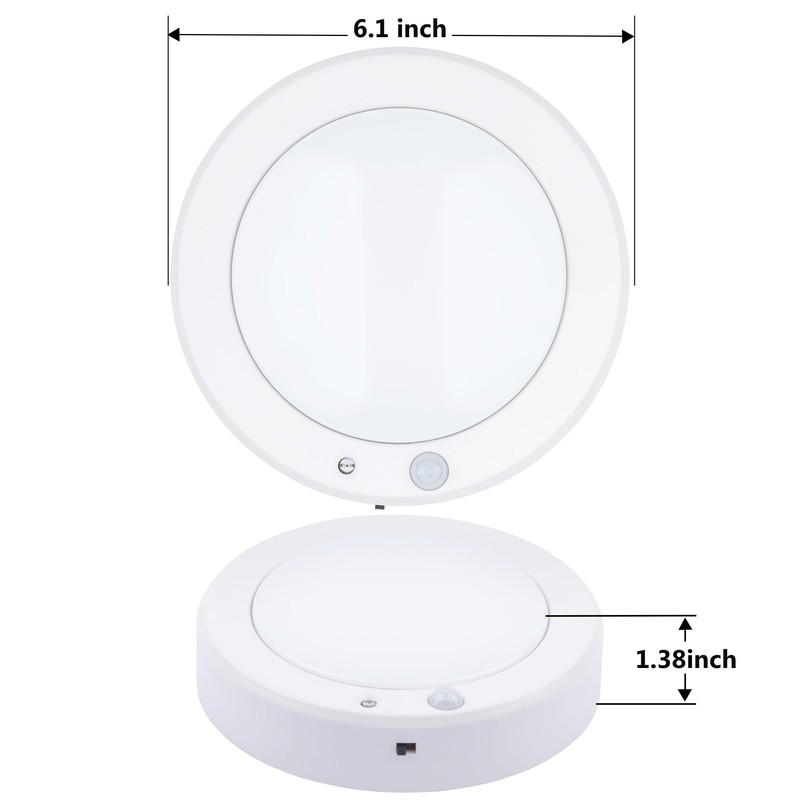 LIT-PaTH Battery Operated Motion Sensor LED Ceiling Light, 6.1inch Flush