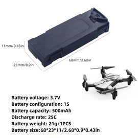 sea jump 4PCS 3.7V 500mah Lipo Battery with 4in1 Charger Suitable for D20 Mini Drone Folding Quadcopter Spare Parts