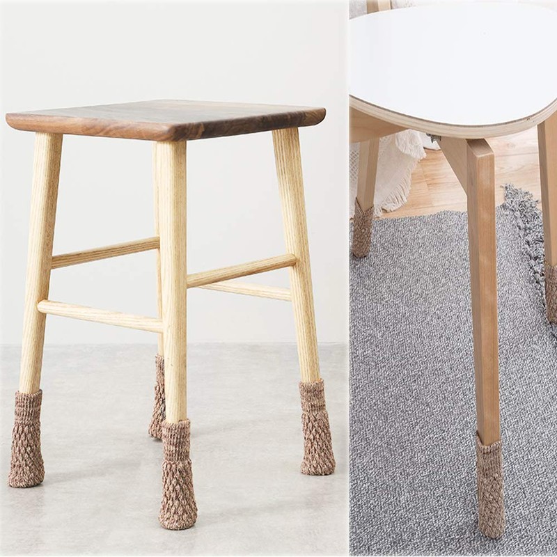 OEEKOI Chair Socks, Chair Leg Covers, Double Layer, Felt Knitting