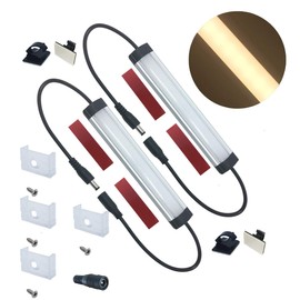 Litever 6 Inches Under Cabinet Light Bar for Small Cabinets, 12VDC, 2.5W, 3000K Warm White,with Mounting Clips, Screws, Self-adhesive Pads. Compatible LL-008 Series -(2-Pack-3000K)