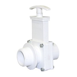 Valterra 6106 PVC Gate Valve, White, 1-1/2" MPT x Spig