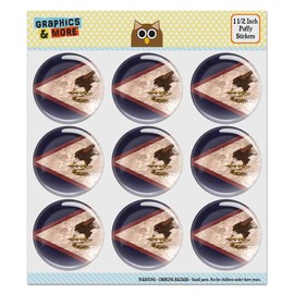 Rustic Distressed American Samoa Flag Puffy Bubble Dome Scrapbooking Crafting Sticker Set