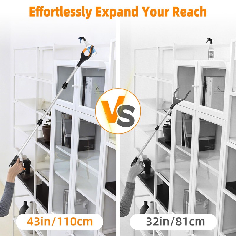 110cm/43” Litter Picker Grabber Stick with Magnetic Head, Ergonomic Handle