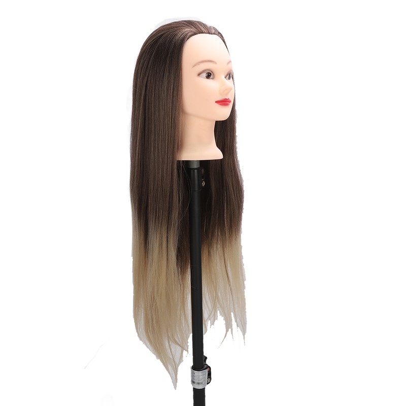 Training Head Long Soft Hair Hairdressing Styling Mannequin Head Hat