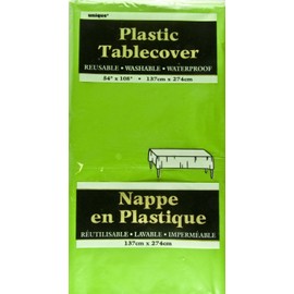 LIME GREEN Plastic Tablecover/Tablecloth {54" x 108"}{137cm x 274cm}