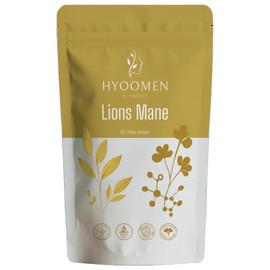 Hyoomen Lion's Mane Capsule for Brain and Cognitive Support, Hericium Erinaceus 15:1 Fruiting Body Extract, 500mg