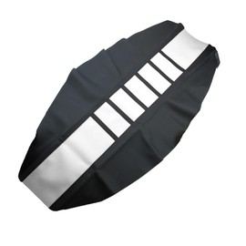 GWH Universal Motorcycle Seat Cover Non-Slip Suitable Rubber Striped Seat Covers Soft for YZ125 YZ250 YZ450F WR250F WR450F WR400F XTZ125 YZ WR TTR 125 250 Dirt Pit Bike Off Road Motorbike (White