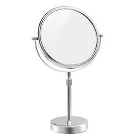 Nicesail Makeup Mirror Tabletop 8 Inch Double-Sided with 7X Magnification, Magnifying Mirror with Pedestal for Shaving Mirror, Height Adjustable for Make up Vainity Table, Chrome Finish (8 Inch, 7X)