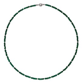 I-be, Emerald Quartz Gemstone Necklace/Chain, 925 Sterling Silver Lobster Clasp, in Gift Box 4449/42, Sterling Silver, Quartz