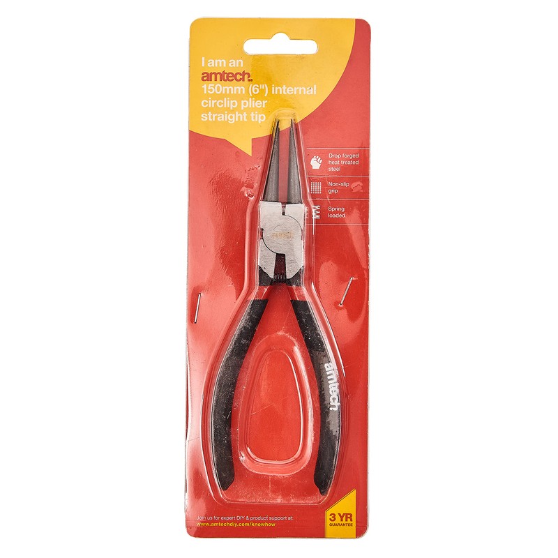 Amtech W5900 150mm (6") Circlip plier - Internal Straight