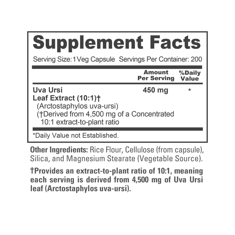 NusaPure Uva Ursi 10:1 Extract, 450 mg Equivalent to 4,500mg