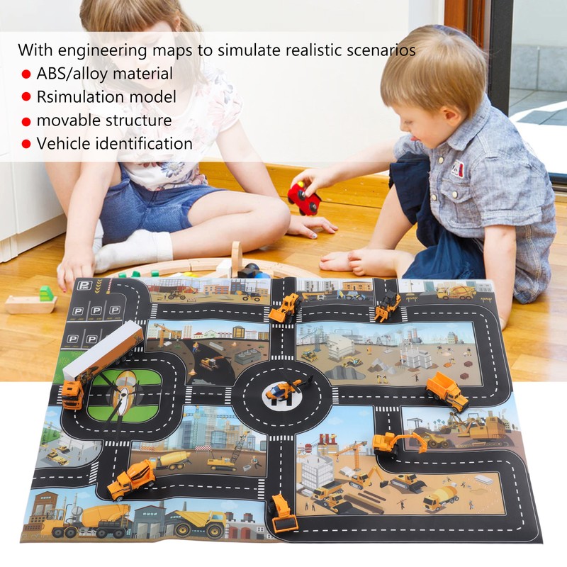 Construction Site Vehicles Toy Set High Simulation Kids Engineering Playset