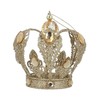 Gisela Graham Gold Glitter Tin Crown with Amber Jewels Tree