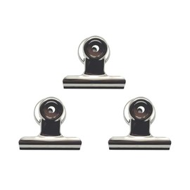 Magnetic Bulldog Clips – 3 Pack Stainless Steel Heavy Duty Clips with Strong Magnet – Ideal for Home, Office, Kitchen & School Use