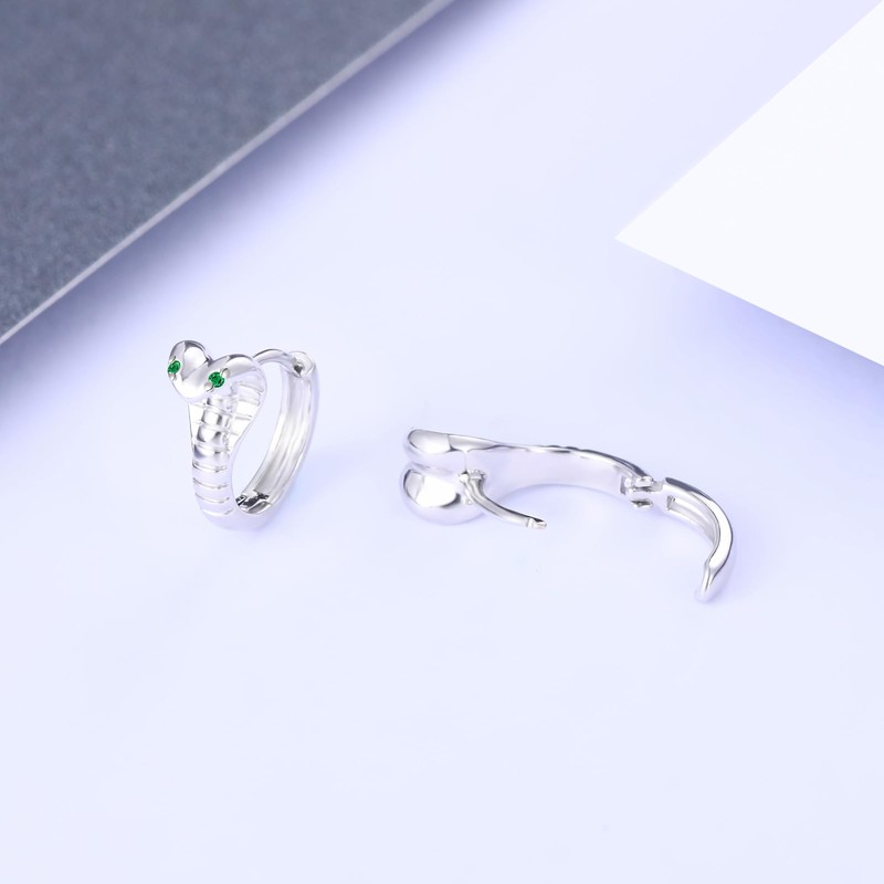 feilok cobra snake Hoop Stud Earrings for Women Men Stainless