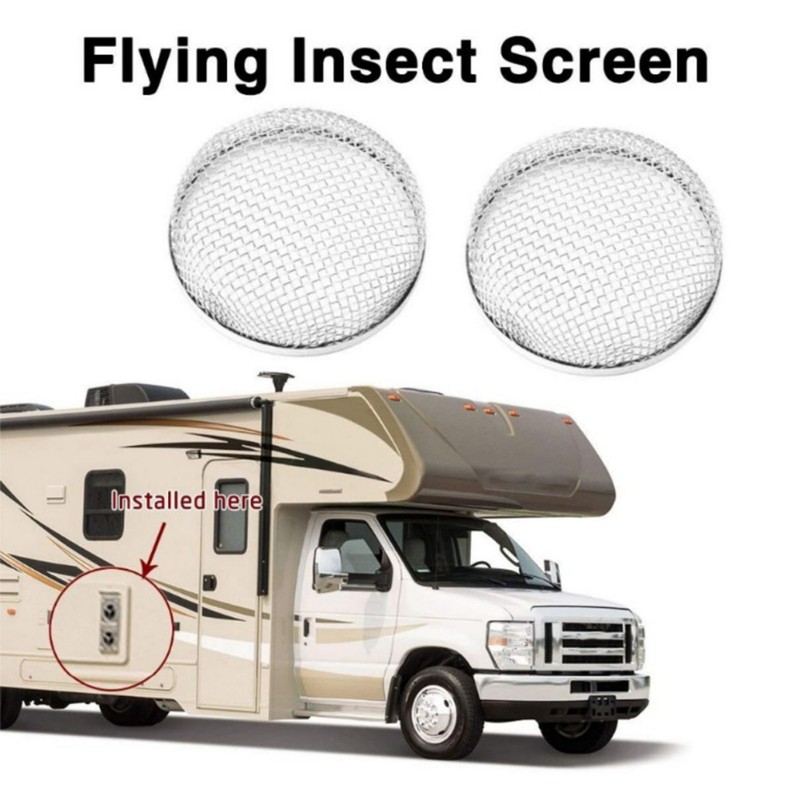 2Pcs RV Water Heater Vent Cover Stainless Steel 2.8in Flying