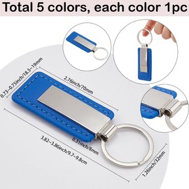 SUNNYCLUE 5 Stück Gravur Schlüsselanhänger Rohlinge Rechteckiger Leder Schlüsselanhänger Mit Stempelanhängern Personalisierter Rechteckiger Schlüsselanhänger Rohling Aus Pu Leder Für Lasergravur Schlü