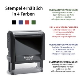 Trodat Printy, Personal Stamp with Desired Text and Logo Load, Self-Inking Company Stamp (White, 58 x 22 mm, Printy 4913)