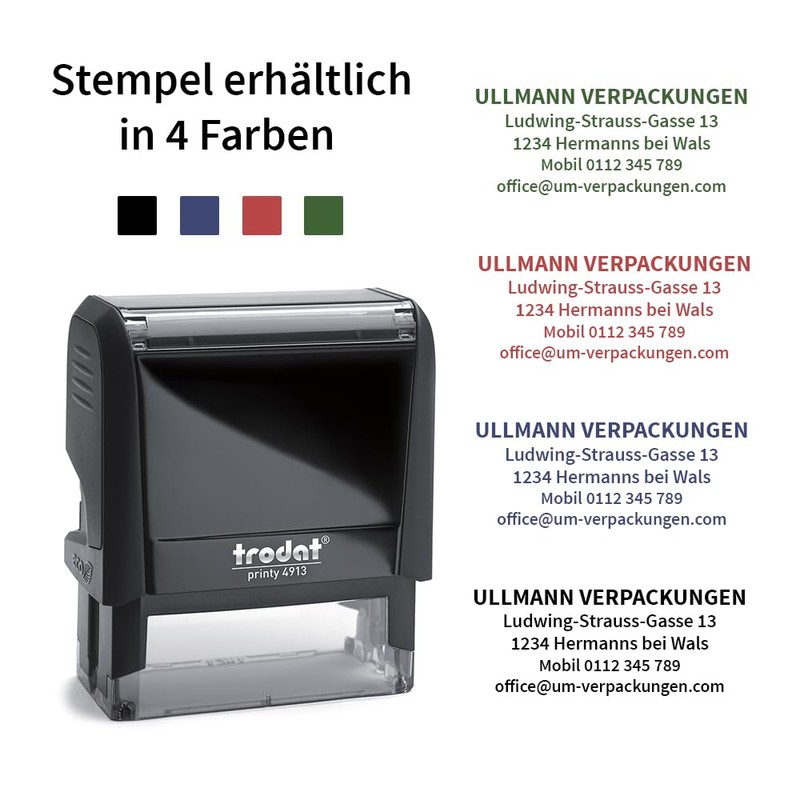 Trodat Printy, Personal Stamp with Desired Text and Logo Load,