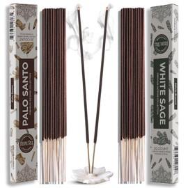 Trumiri Incense Sticks - Combo Pack of 40 Insence-Sticks - 20 Palo Santo + 20 White Sage - Cleansing Insense - Insents - Incents - Inscense - Incence - Incienso - All Natural Non Toxic Incense Sticks