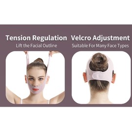 Serena.H Nueva Mascarilla Nocturna Moldeadora Facial de Belleza, Mascarilla Reutilizable en Forma de V para Rostro Y Mentón, Mascarilla Lifting de Línea V, Reduce La Papada (Morada)