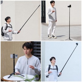 ULANZI TT52 59in Invisible Selfie Stick Tripod, Extendable Pole Selfie Stick Handle Grip Compatible with DJI OSMO 360/OSMO Pocket 3/Insta 360 x5 x4 x3 w Adapter for G-O P-RO Hero 13 12 11 10 9 8 7 6