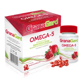 GranaGard omega 5 con Nanotecnología 60 cápsulas. Cápsulas de aceite de semilla de granada. Antioxidante natural potenciado por la nanotecnología.    